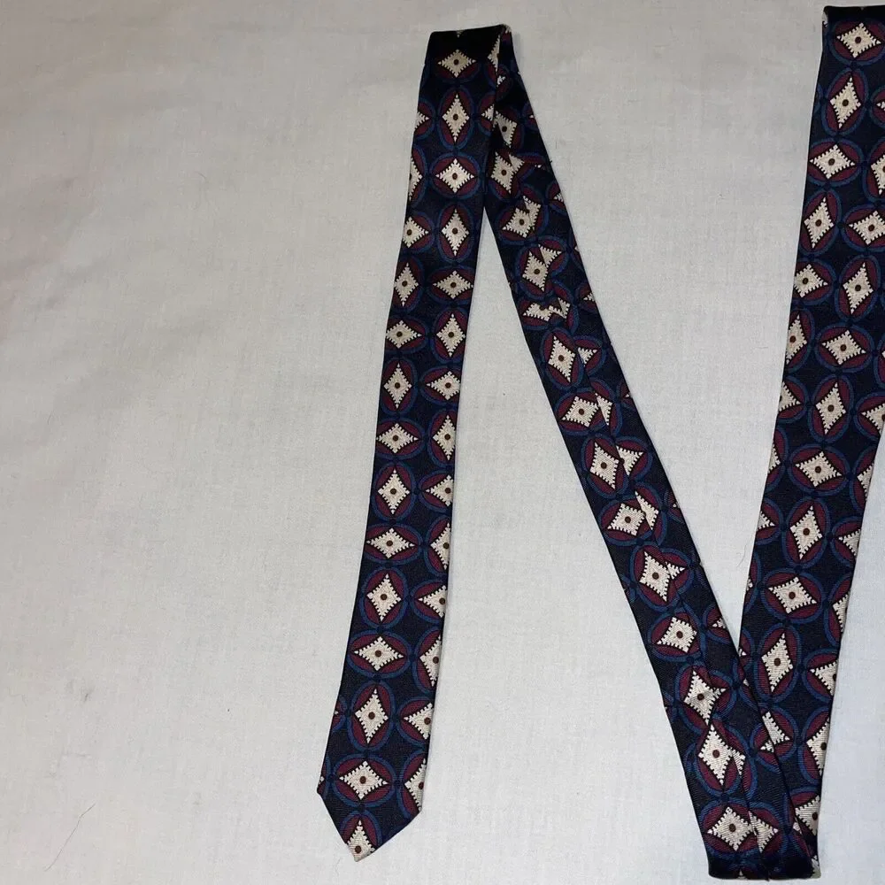 Brooks Brothers BFS Men’s Dress Tie Sz 57” Black Geometric Silk Business Formal